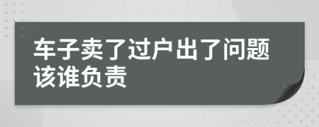 车子卖了过户出了问题该谁负责