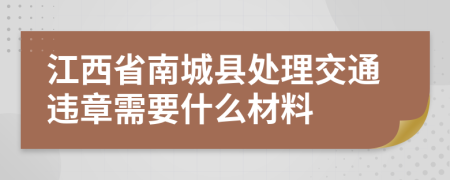 江西省南城县处理交通违章需要什么材料