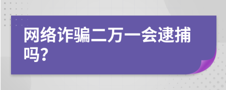 网络诈骗二万一会逮捕吗？