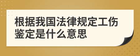 根据我国法律规定工伤鉴定是什么意思