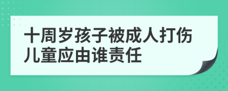 十周岁孩子被成人打伤儿童应由谁责任