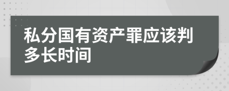 私分国有资产罪应该判多长时间