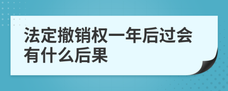 法定撤销权一年后过会有什么后果