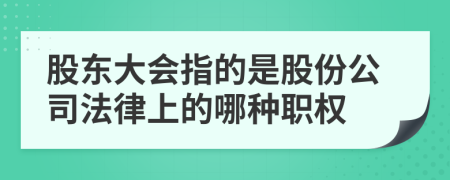 股东大会指的是股份公司法律上的哪种职权