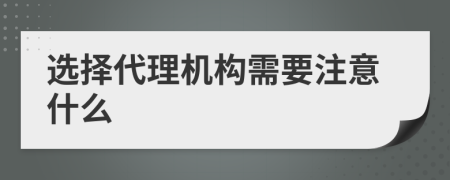选择代理机构需要注意什么