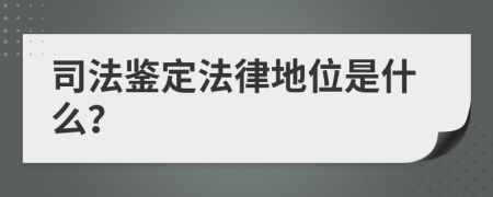 司法鉴定法律地位是什么？