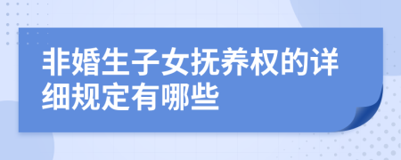 非婚生子女抚养权的详细规定有哪些