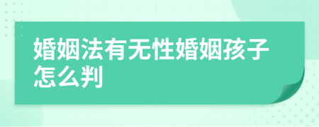 婚姻法有无性婚姻孩子怎么判