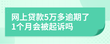 网上贷款5万多逾期了1个月会被起诉吗