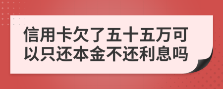 信用卡欠了五十五万可以只还本金不还利息吗