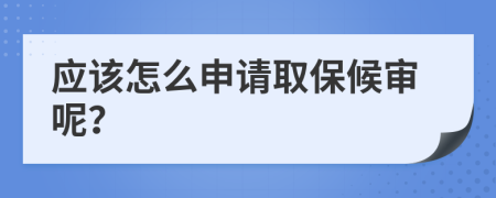 应该怎么申请取保候审呢？