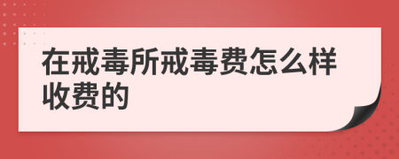 在戒毒所戒毒费怎么样收费的