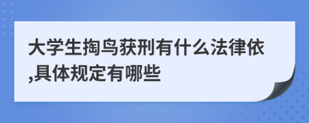 大学生掏鸟获刑有什么法律依,具体规定有哪些