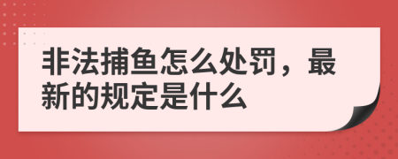 非法捕鱼怎么处罚，最新的规定是什么