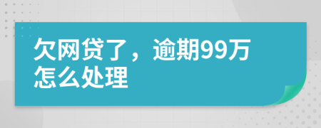 欠网贷了，逾期99万怎么处理