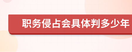 职务侵占会具体判多少年