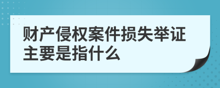 财产侵权案件损失举证主要是指什么