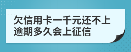 欠信用卡一千元还不上逾期多久会上征信