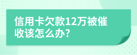 信用卡欠款12万被催收该怎么办?