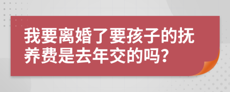 我要离婚了要孩子的抚养费是去年交的吗？