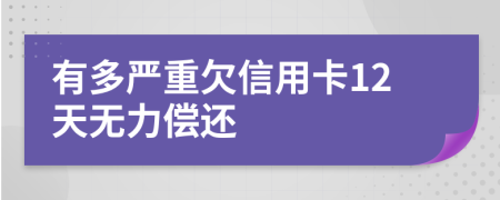 有多严重欠信用卡12天无力偿还