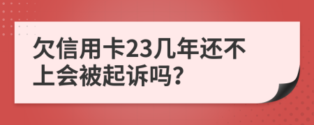 欠信用卡23几年还不上会被起诉吗？