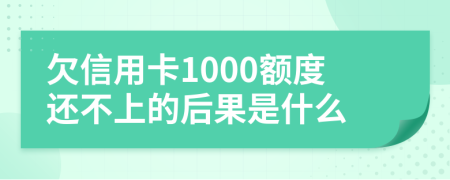 欠信用卡1000额度还不上的后果是什么