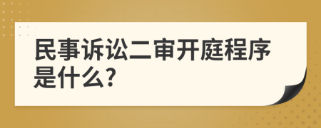 民事诉讼二审开庭程序是什么?