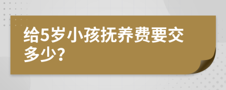 给5岁小孩抚养费要交多少？