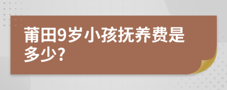 莆田9岁小孩抚养费是多少?