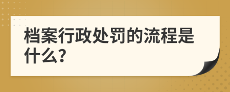 档案行政处罚的流程是什么？