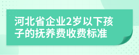 河北省企业2岁以下孩子的抚养费收费标准