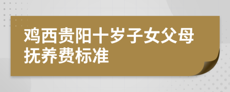 鸡西贵阳十岁子女父母抚养费标准