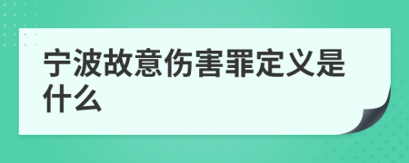 宁波故意伤害罪定义是什么