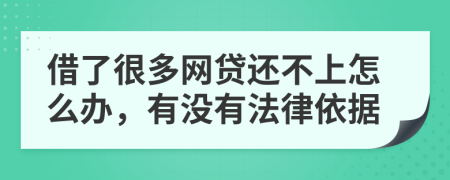 借了很多网贷还不上怎么办，有没有法律依据