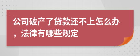 公司破产了贷款还不上怎么办，法律有哪些规定