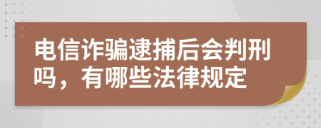 电信诈骗逮捕后会判刑吗，有哪些法律规定