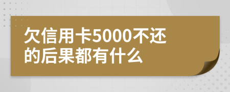 欠信用卡5000不还的后果都有什么