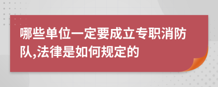 哪些单位一定要成立专职消防队,法律是如何规定的