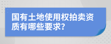 国有土地使用权拍卖资质有哪些要求？