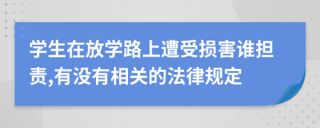 学生在放学路上遭受损害谁担责,有没有相关的法律规定