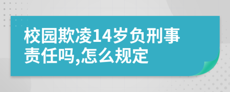 校园欺凌14岁负刑事责任吗,怎么规定