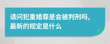 请问犯重婚罪是会被判刑吗,最新的规定是什么