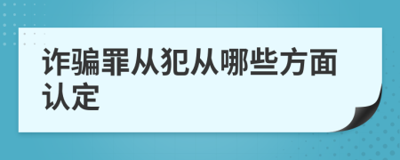诈骗罪从犯从哪些方面认定