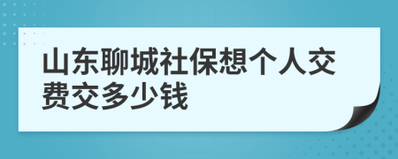 山东聊城社保想个人交费交多少钱