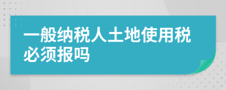 一般纳税人土地使用税必须报吗