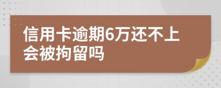 信用卡逾期6万还不上会被拘留吗