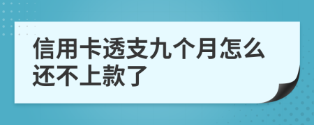 信用卡透支九个月怎么还不上款了