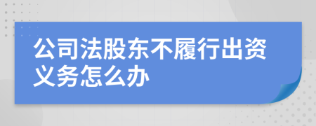 公司法股东不履行出资义务怎么办