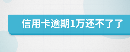 信用卡逾期1万还不了了